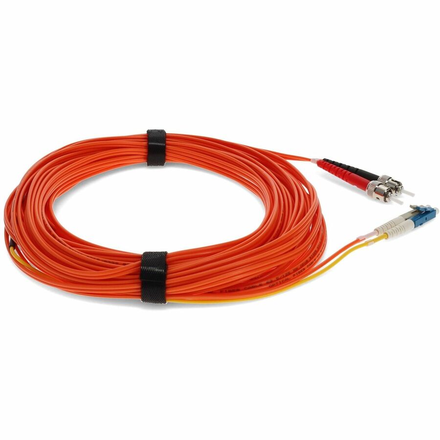 AddOn 15m LC (Male) to ST (Male) Orange OM1 & OS1 Duplex Fiber Mode Conditioning Cable ADD-MODE-STLC6-15