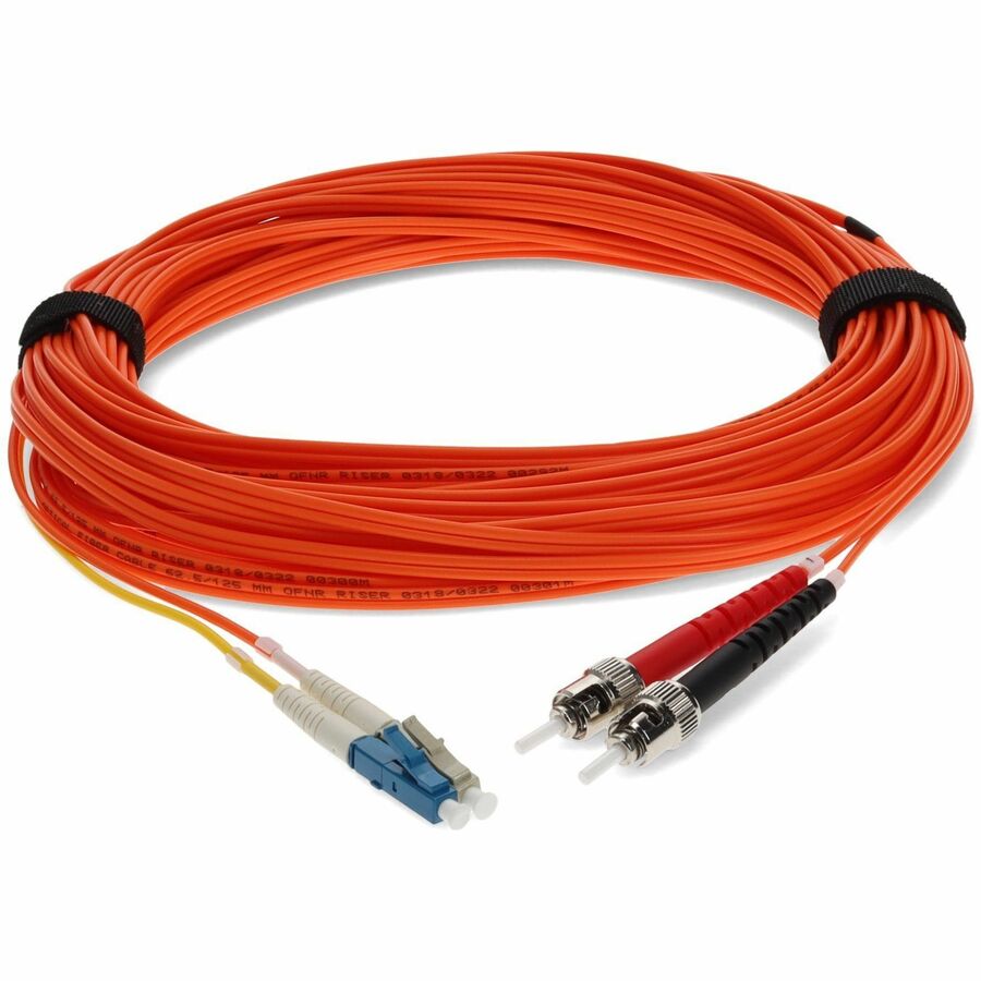 AddOn 15m LC (Male) to ST (Male) Orange OM1 & OS1 Duplex Fiber Mode Conditioning Cable ADD-MODE-STLC6-15