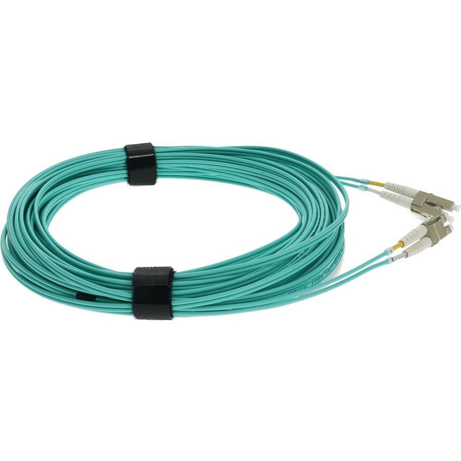 AddOn 19m LC (Male) to LC (Male) Aqua OM3 Duplex Fiber OFNR (Riser-Rated) Patch Cable