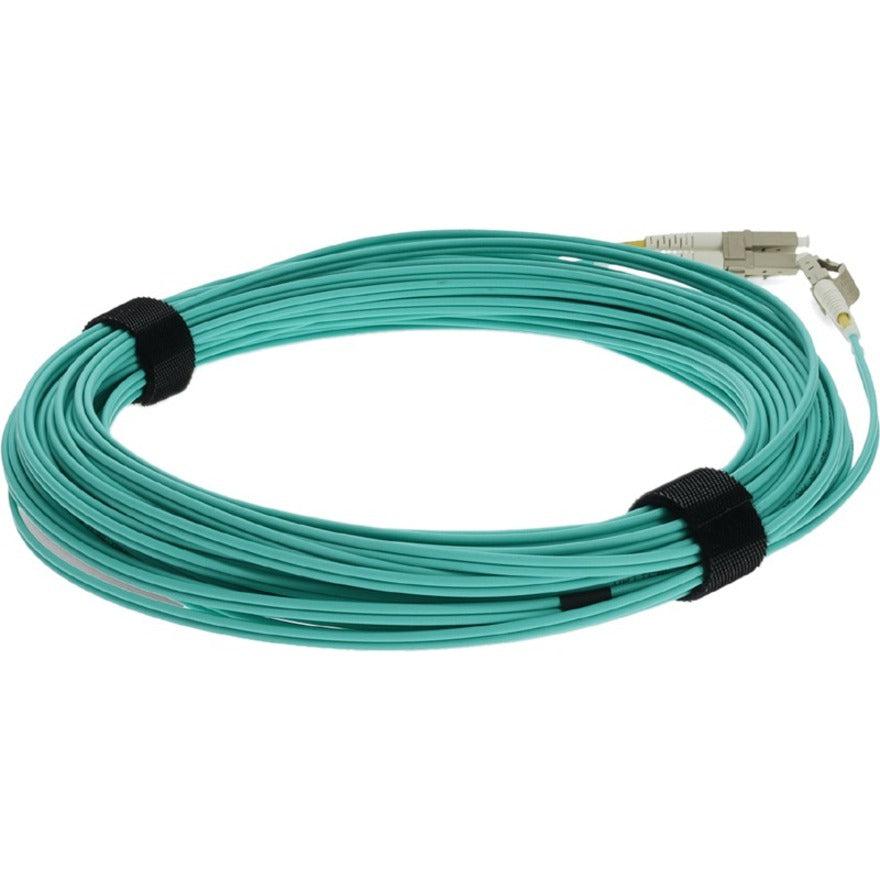 AddOn 19m LC (Male) to LC (Male) Aqua OM3 Duplex Fiber OFNR (Riser-Rated) Patch Cable