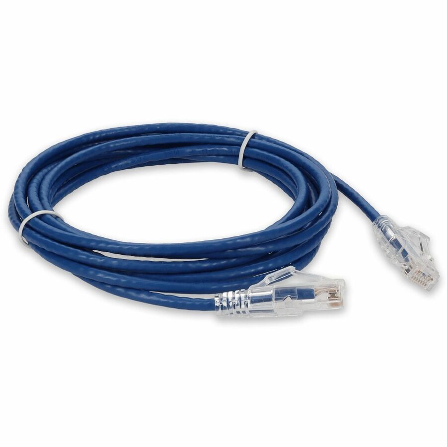 AddOn 1ft Blue CAT 6A Slim PVC Ethernet Cable Snagless Clear-Claw RJ-45 M/M ADD-1FSLCAT6A-BE