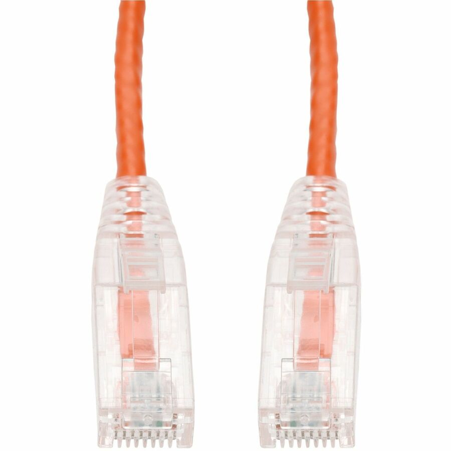 AddOn 1ft Orange CAT 6A Slim PVC Ethernet Cable Snagless Clear-Claw RJ-45 M/M ADD-1FSLCAT6A-OE