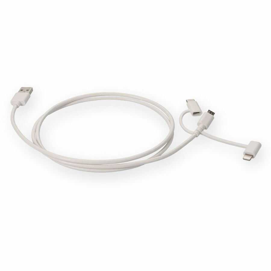 AddOn 1m USB 2.0 (A) Male to Lightning Male White Cable USB2LGTCM1MW