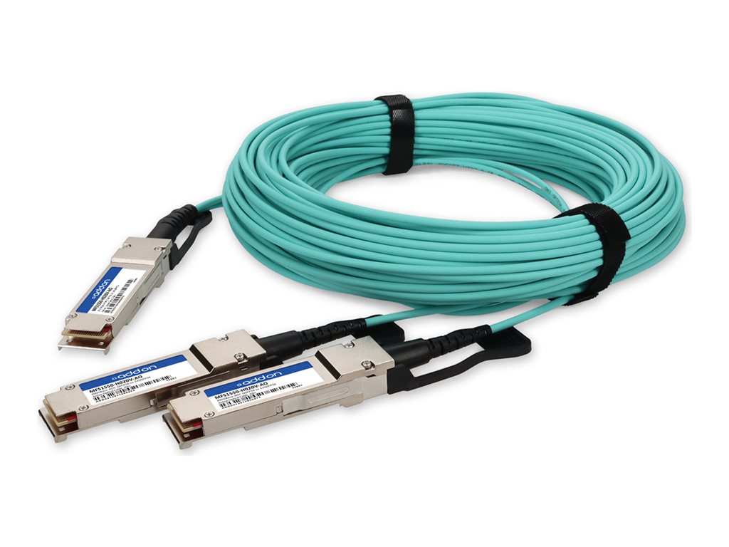 AddOn - 200GBase-AOC direct attach cable - TAA Compliant - QSFP56 to QSFP56 - 20 m - fiber optic - halogen-free, Active Optical MFS1S50-H020V-AO
