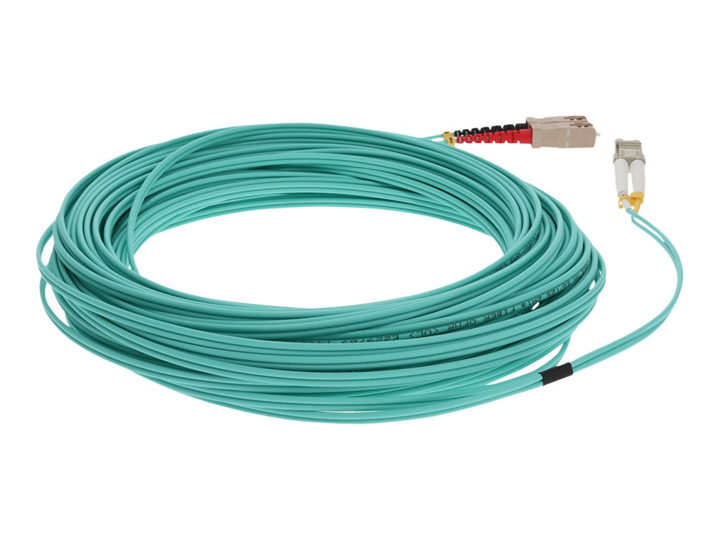 AddOn 25m LC to SC OM4 Aqua Patch Cable - Patch cable - LC multi-mode (M) to SC multi-mode (M) - 25 m - fiber optic - duplex ADD-SC-LC-25M5OM4