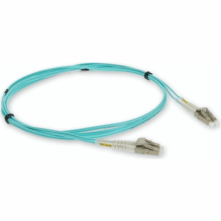AddOn 2.5m LC (Male) to LC (Male) Straight Aqua OM4 Duplex Fiber OFNR (Riser-Rated) TAA Compliant Patch Cable
