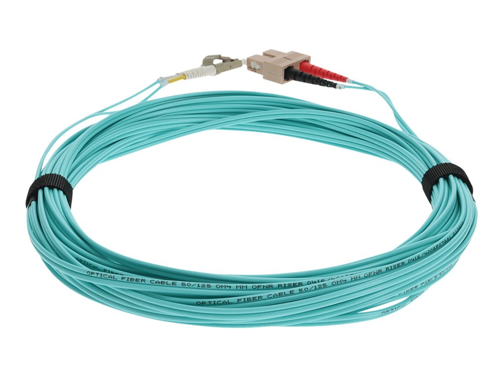 AddOn 2m LC to SC OM4 Aqua Patch Cable - Patch cable - TAA Compliant - LC multi-mode (M) to SC multi-mode (M) - 2 m -