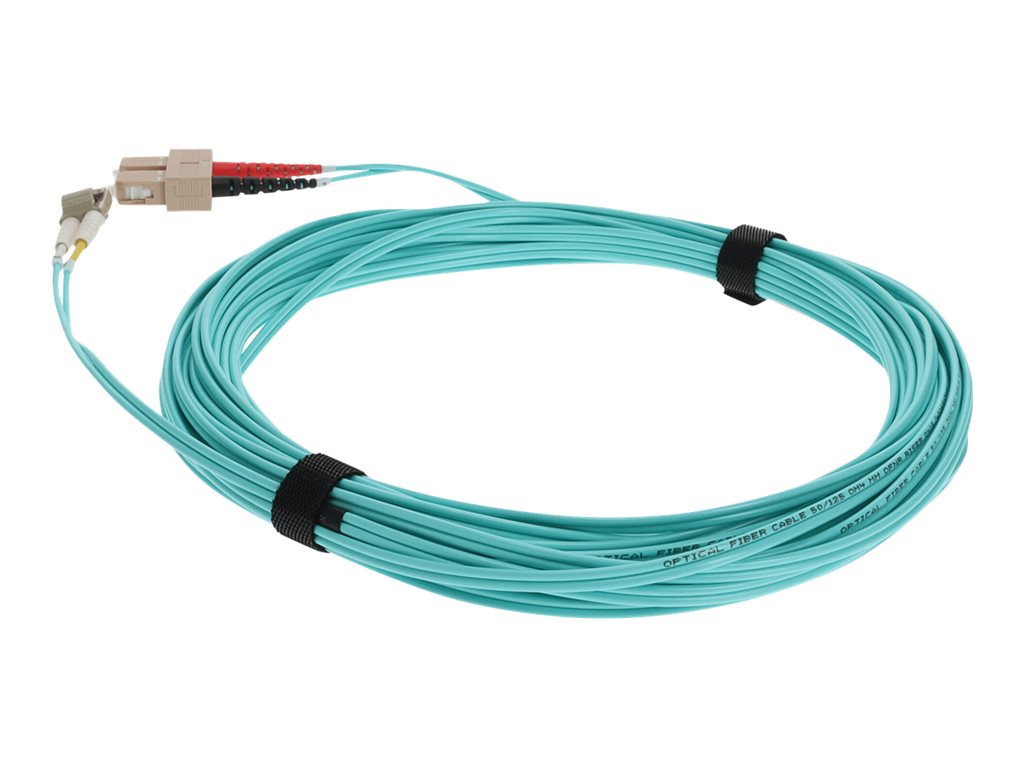 AddOn 2m LC to SC OM4 Aqua Patch Cable - Patch cable - TAA Compliant - LC multi-mode (M) to SC multi-mode (M) - 2 m -