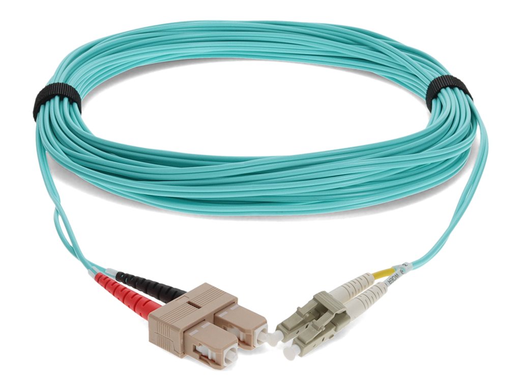 AddOn 2m LC to SC OM4 Aqua Patch Cable - Patch cable - TAA Compliant - LC multi-mode (M) to SC multi-mode (M) - 2 m -