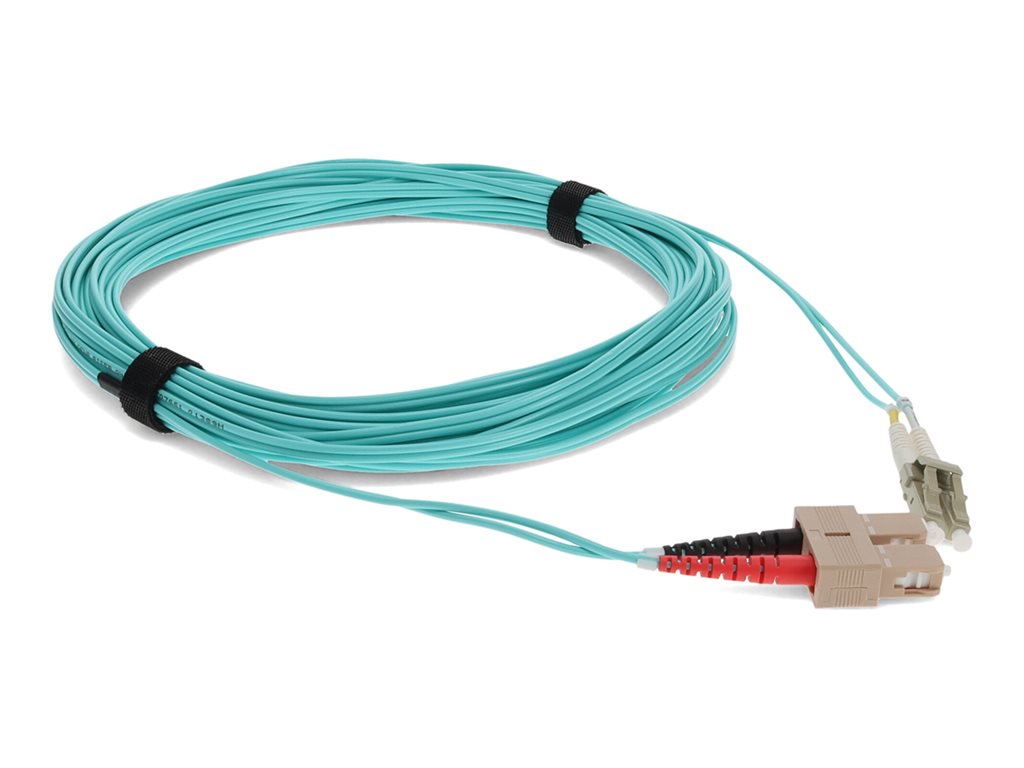 AddOn 2m LC to SC OM4 Aqua Patch Cable - Patch cable - TAA Compliant - LC multi-mode (M) to SC multi-mode (M) - 2 m -