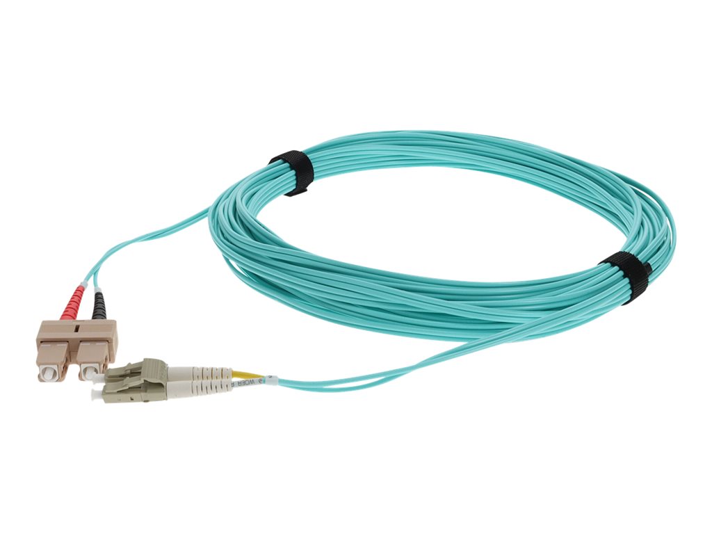 AddOn 2m LC to SC OM4 Aqua Patch Cable - Patch cable - TAA Compliant - LC multi-mode (M) to SC multi-mode (M) - 2 m -