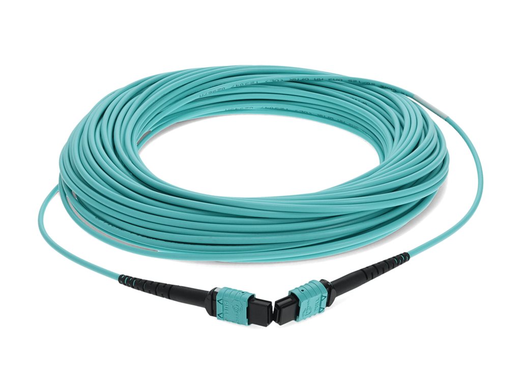 AddOn 30m MPO OM4 Aqua Patch Cable - Crossover cable - TAA Compliant - MPO/UPC multi-mode (F) to MPO/UPC multi-mode (F)