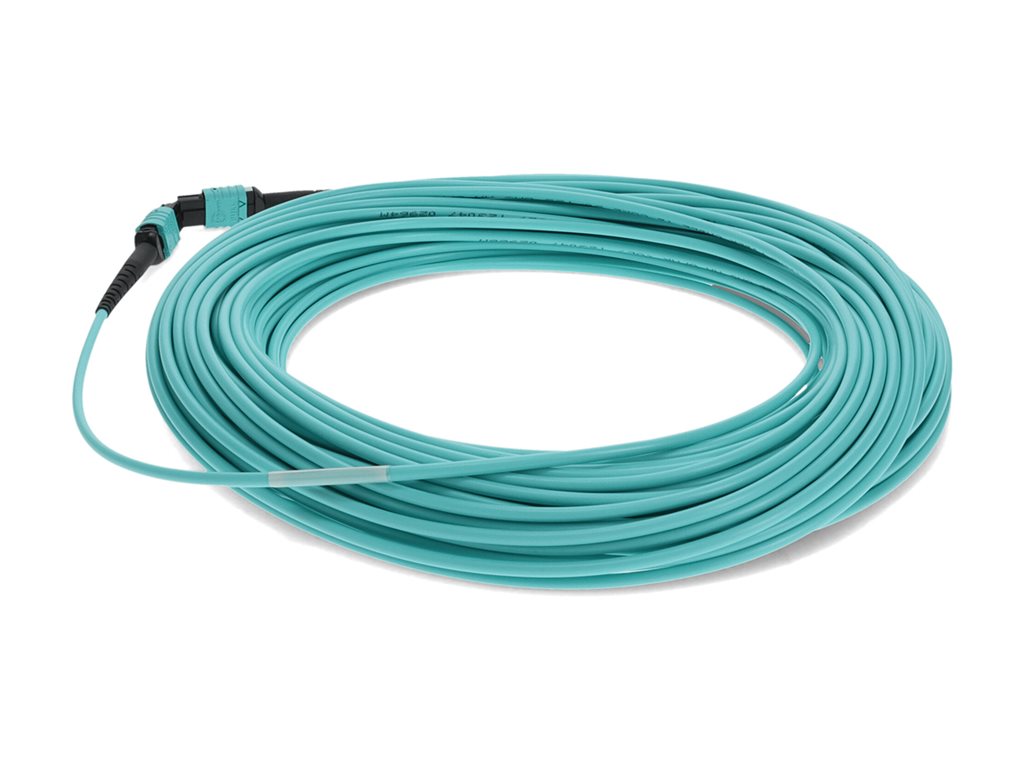 AddOn 30m MPO OM4 Aqua Patch Cable - Crossover cable - TAA Compliant - MPO/UPC multi-mode (F) to MPO/UPC multi-mode (F)