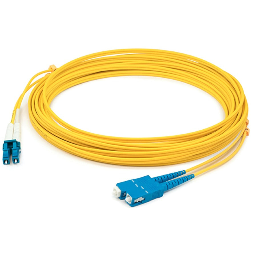 AddOn 32m LC (Male) to SC (Male) Straight Yellow OS2 Duplex Plenum Fiber Patch Cable