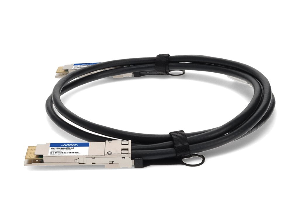 AddOn - 400GBase-CU direct attach cable - TAA Compliant - QSFP-DD to QSFP-DD - 1.6 ft - twinaxial - passive MCP1660-W00AE30-AO