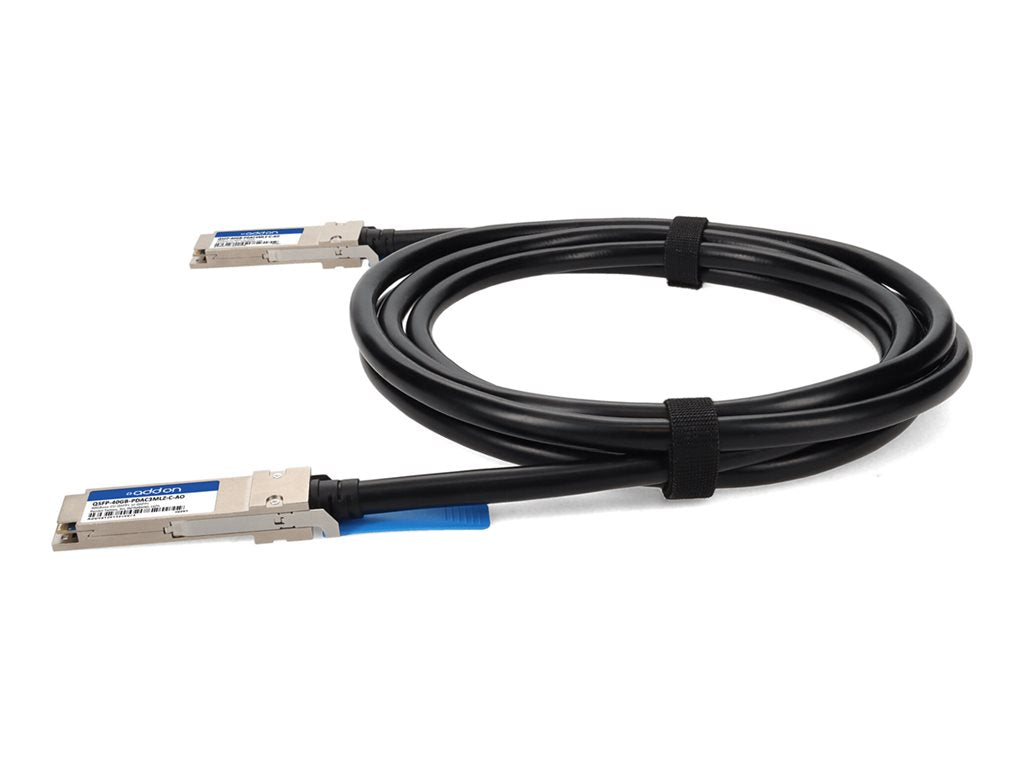 AddOn - 40GBase-CU direct attach cable - TAA Compliant - QSFP+ to QSFP+ - 10 ft - twinaxial - SFF-8661/IEEE 802.3bj - halogen-free, QSFP-40GB-PDAC3MLZ-C-AO