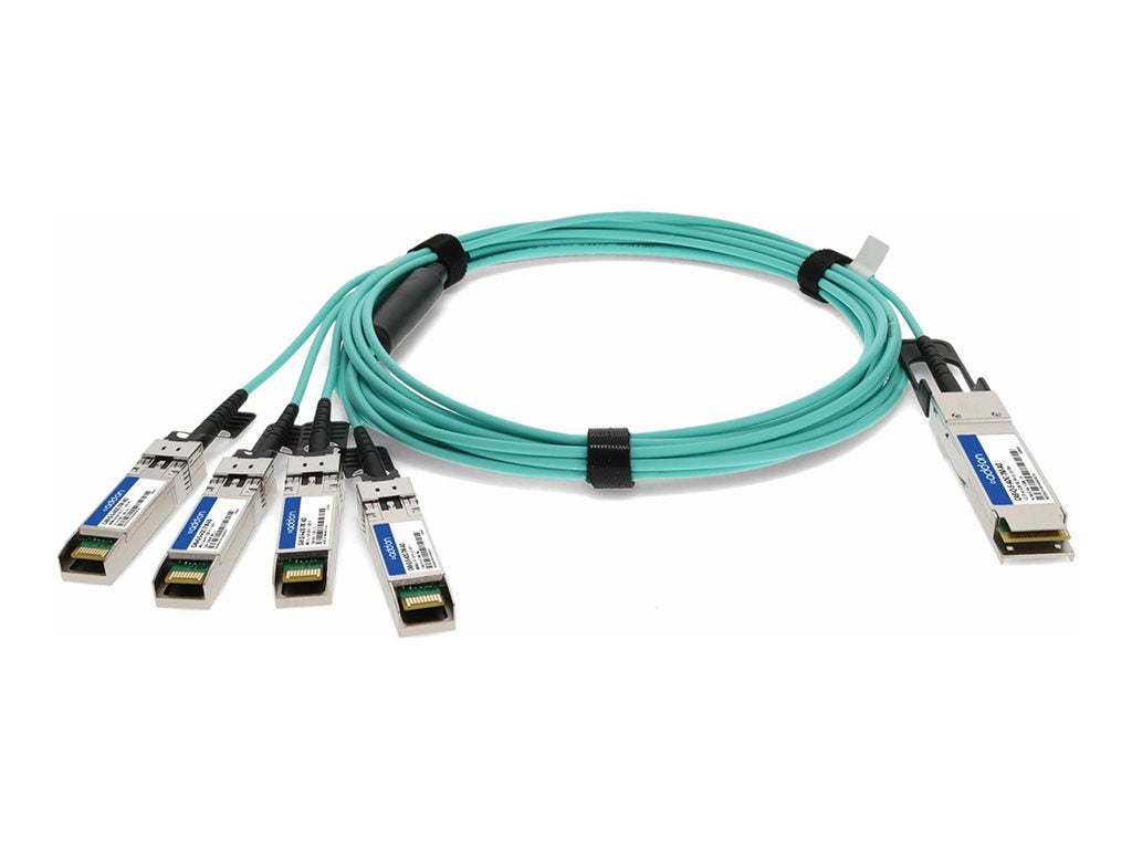 AddOn - 40GBase direct attach cable - TAA Compliant - QSFP+ (M) to SFP+ (M) - 7 m - fiber optic - active