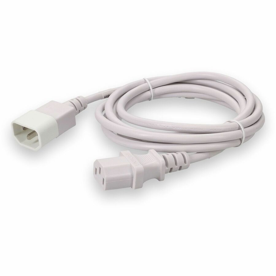 AddOn 4ft C13 Female to C14 Male 18AWG 100-250V at 10A White Power Cable ADD-C132C1418AWG4FTWE