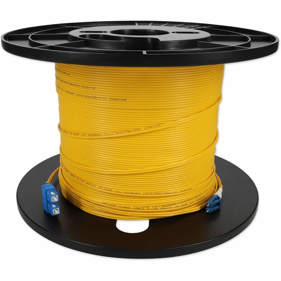 AddOn 61m LC (Male) to SC (Male) Straight Yellow OS2 Duplex Plenum Fiber Patch Cable