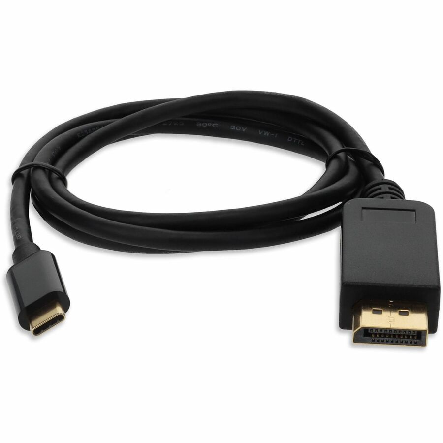 AddOn 6ft USB 3.1 (C) Male to DisplayPort Male Black Cable - 6 ft DisplayPort/USB-C A/V
