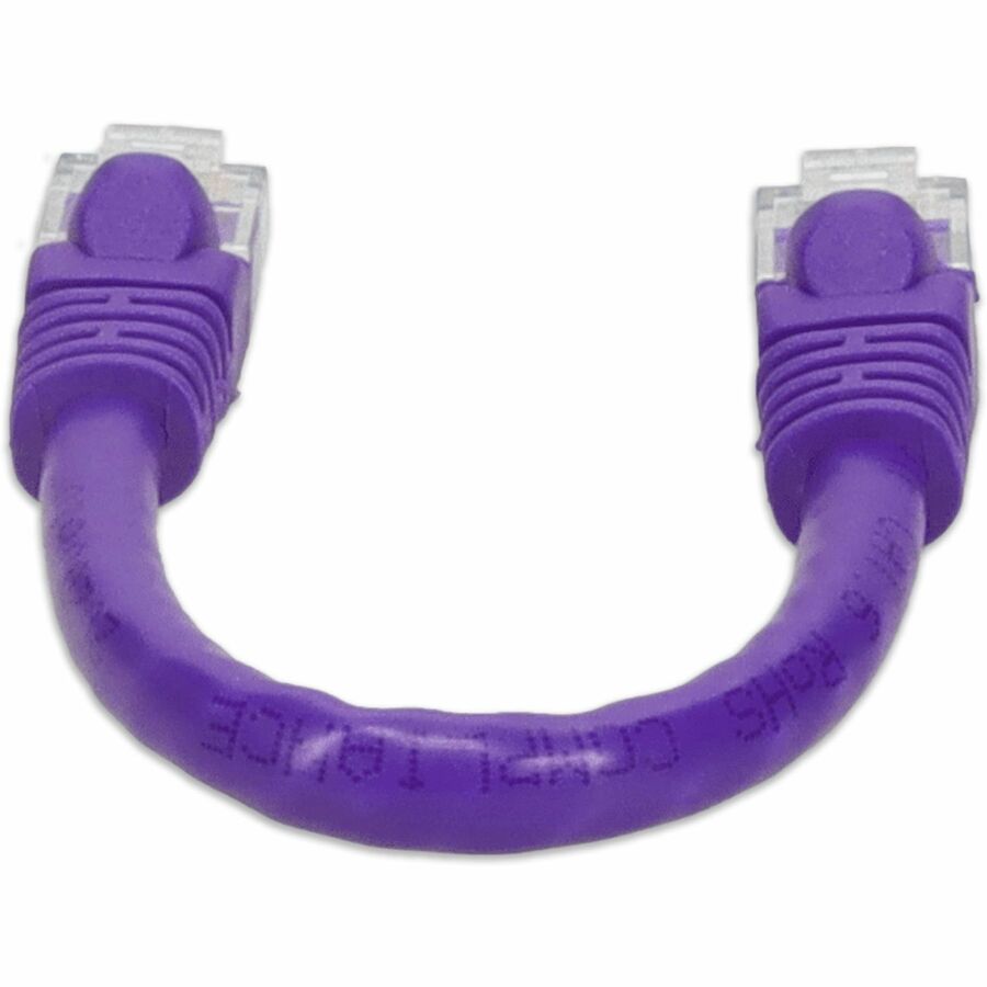 AddOn 6in Purple CAT 6 PVC Ethernet Cable Snagless Bubble Boot RJ-45 M/M ADD-0-5FCAT6-PE