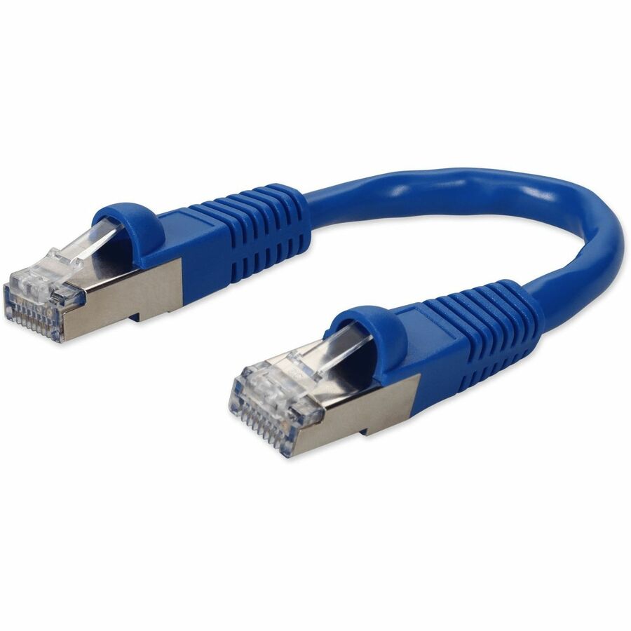 AddOn 6in RJ-45 (Male) to RJ-45 (Male) Straight Blue Cat7 S/FTP PVC Copper Patch Cable ADD-0-5FCAT7-BE