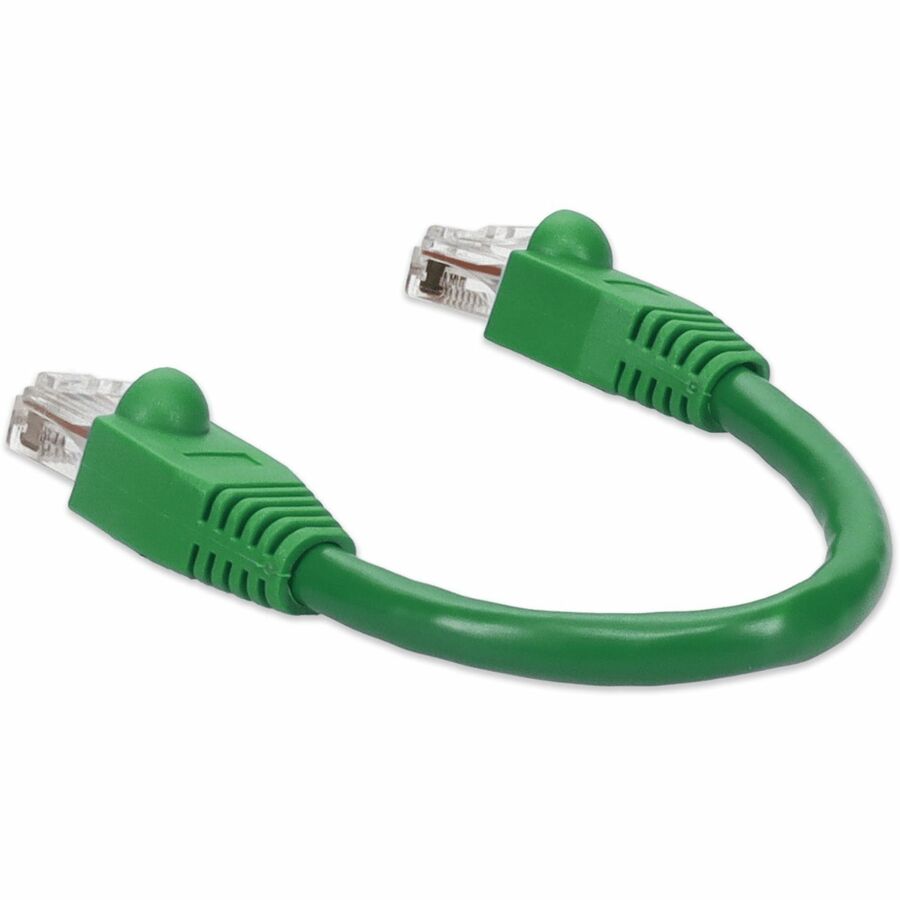 AddOn 6in RJ-45 (Male) to RJ-45 (Male) Straight Green Cat6A UTP PVC Copper Patch Cable