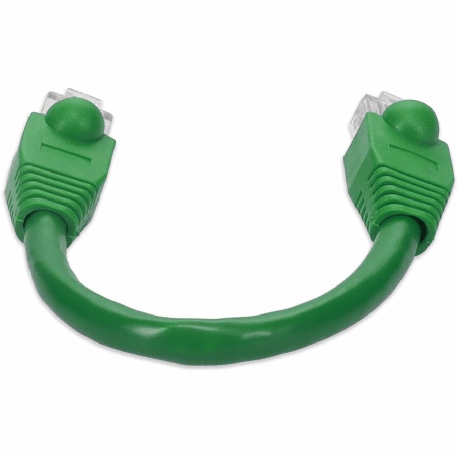 AddOn 6in RJ-45 (Male) to RJ-45 (Male) Straight Green Cat6A UTP PVC Copper Patch Cable
