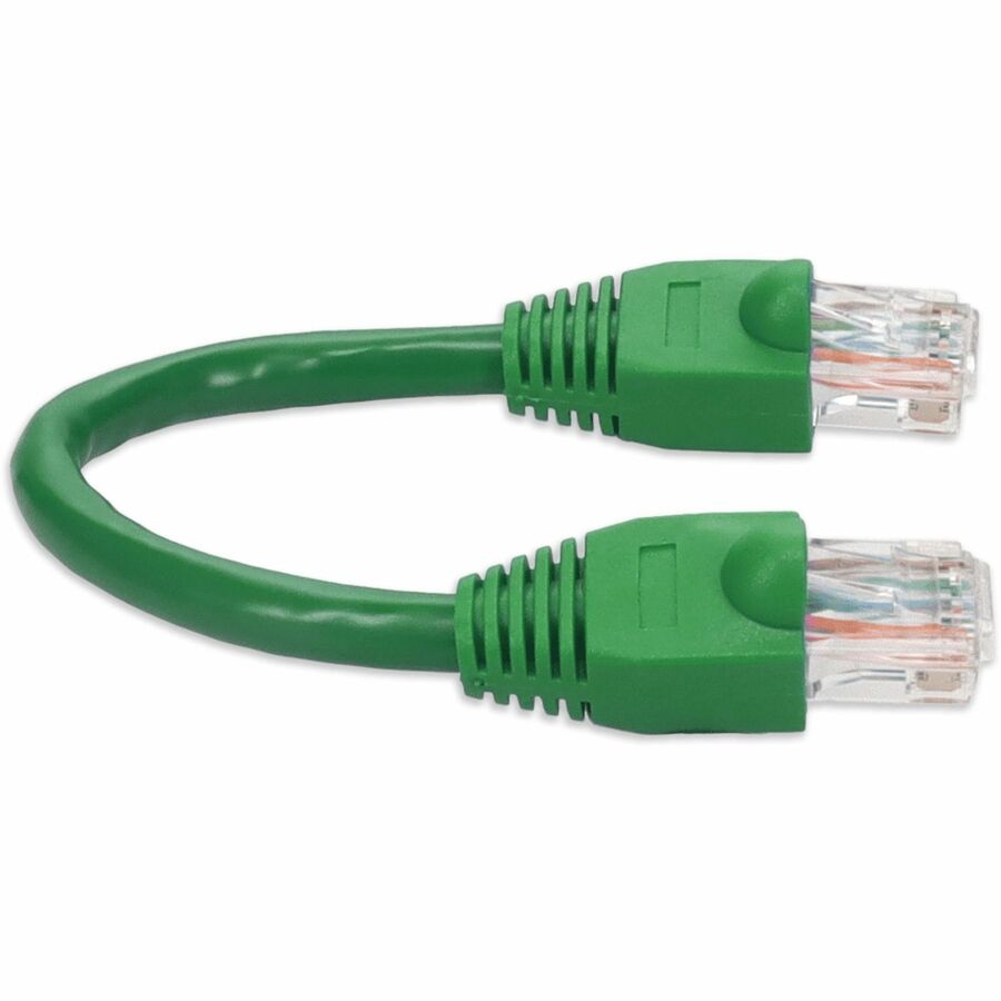 AddOn 6in RJ-45 (Male) to RJ-45 (Male) Straight Green Cat6A UTP PVC Copper Patch Cable