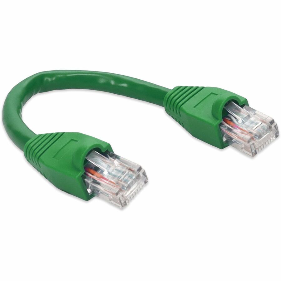 AddOn 6in RJ-45 (Male) to RJ-45 (Male) Straight Green Cat6A UTP PVC Copper Patch Cable