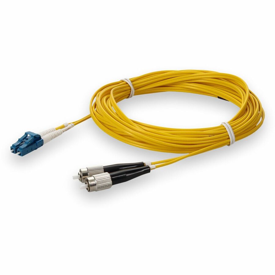 AddOn 6m LC (Male) to FC (Male) Yellow OS2 Duplex OFNR (Riser-Rated) Fiber Patch Cable ADD-LC-FC-6M9SMF