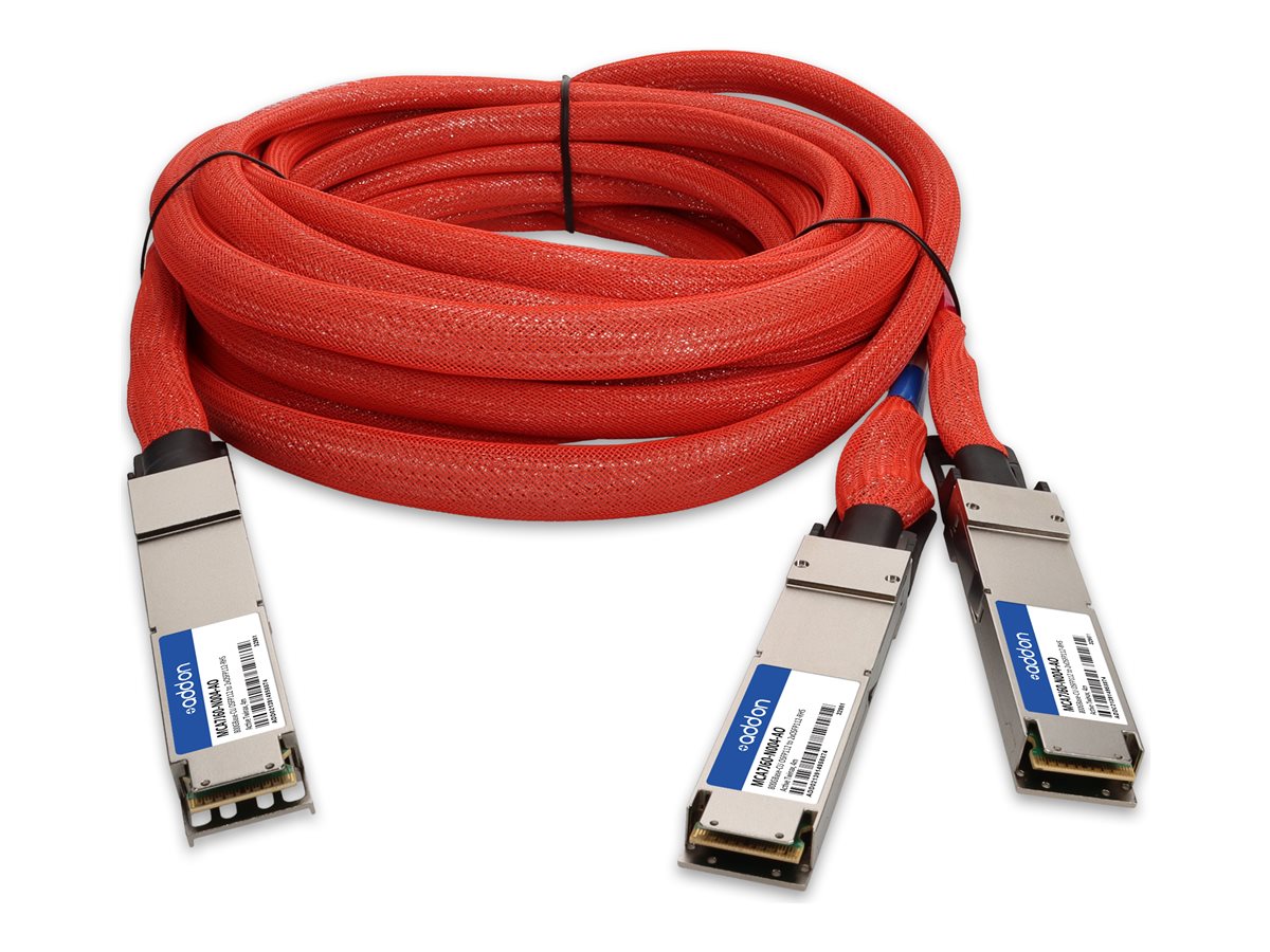 AddOn - 800GBase-CU direct attach cable - TAA Compliant - OSFP to OSFP - 13 ft - twinaxial - active - red MCA7J60-N004-AO