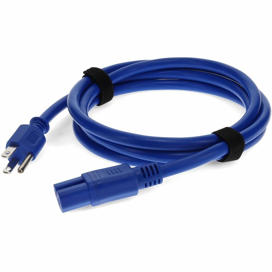 AddOn 8ft NEMA 5-15P Male to C15 Female 14AWG 100-250V at 15A Blue Power Cable ADD-515P2C1514AWG8FTBE