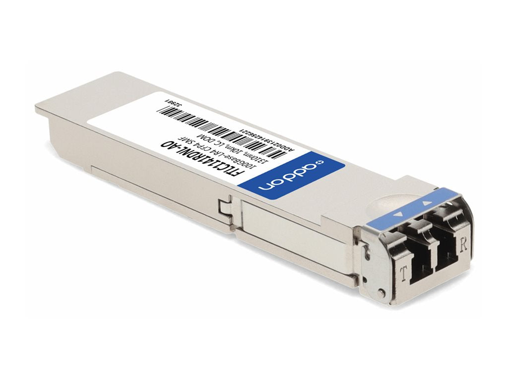 AddOn - CFP4 transceiver module (equivalent to: Finisar FTLC1141RDNL) - 100GbE - 100GBase-LR4 - LC single-mode - up to 6.2 miles FTLC1141RDNL-AO
