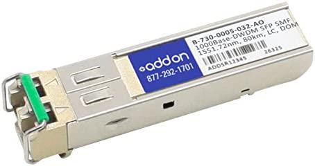 AddOn Ciena B-730-0005-032 Compatible TAA Compliant 1000Base-DWDM 100GHz SFP Transceiver (SMF, 1551.72nm, 80km, LC, DOM) B-730-0005-032-AO