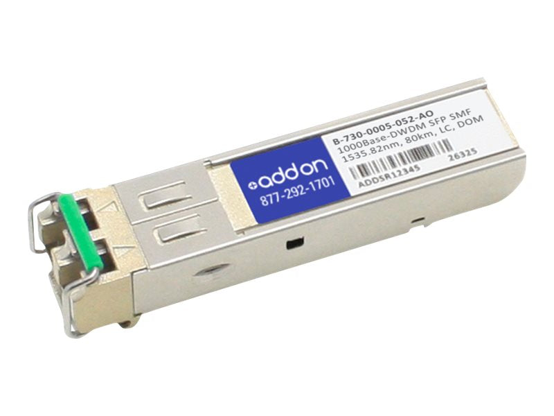 AddOn Ciena B-730-0005-052 Compatible TAA Compliant 1000Base-DWDM 100GHz SFP Transceiver (SMF, 1535.82nm, 80km, LC, DOM) B-730-0005-052-AO