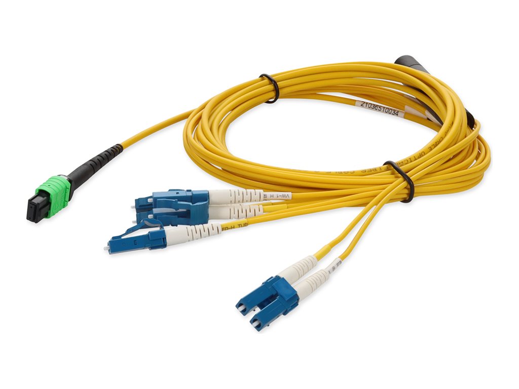 AddOn - Fanout cable - MPO/PC single-mode (F) to LC/PC single-mode (M) - 1 m - fiber optic - OS2 - halogen-free - yellow