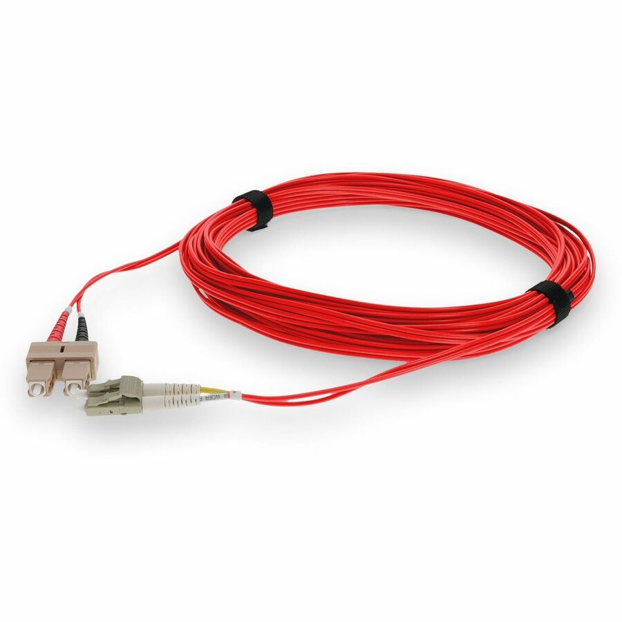AddOn Fiber Optic Duplex Patch Network Cable ADD-SC-LC-5M5OM4-RD-TAA