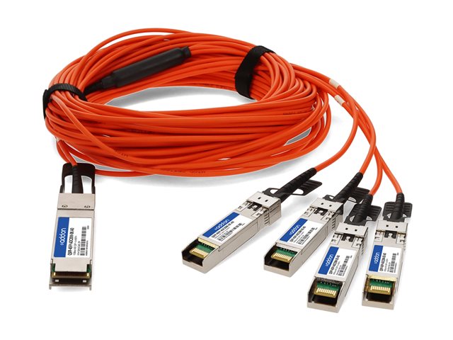 AddOn Fiber Optic Network Cable QSFP-4SFP-AOC20M-OE-AO