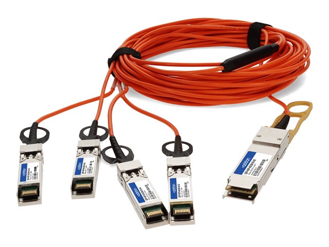 AddOn Fiber Optic Network Cable QSFP-4SFP-AOC3M-OE-AO