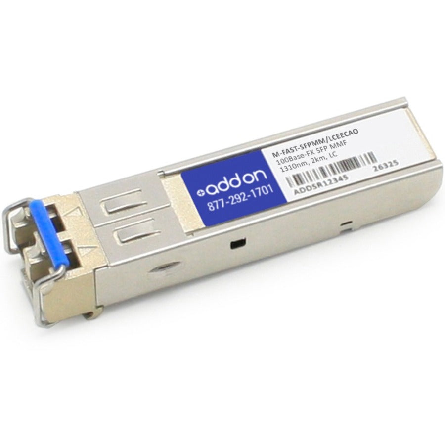 AddOn Hirschmann M-FAST SFP-MM/LC EEC Compatible TAA Compliant 100Base-FX SFP Transceiver (MMF, 1310nm, 2km, LC, Rugged) MFASTSFPMM/LC-EEC-AO
