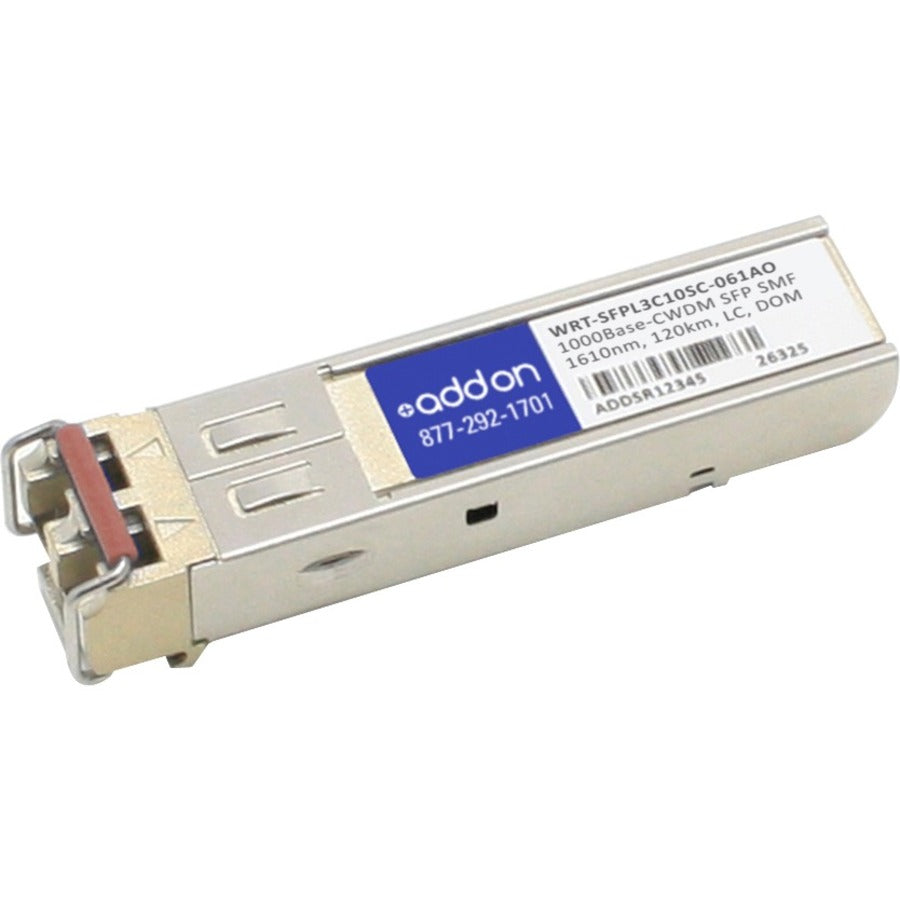 AddOn JDSU WRT-SFPL3C10SC-061 Compatible TAA Compliant 1000Base-CWDM SFP Transceiver (SMF, 1610nm, 120km, LC, DOM) WRT-SFPL3C10SC061-AO
