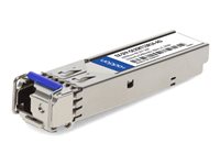 AddOn Juniper Networks EX-SFP-GE20KT13R14 Compatible TAA Compliant 1000Base-BX SFP Transceiver (SMF, 1310nmTx/1490nmRx, 20km, LC, DOM) EX-SFP-GE20KT13R14-AO
