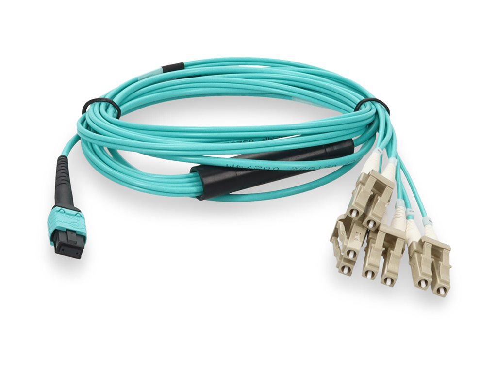 AddOn - Patch cable - MPO/UPC multi-mode (F) to LC/UPC multi-mode (M) - 5 m - fiber optic - 50 / 125 micron - OM4 -