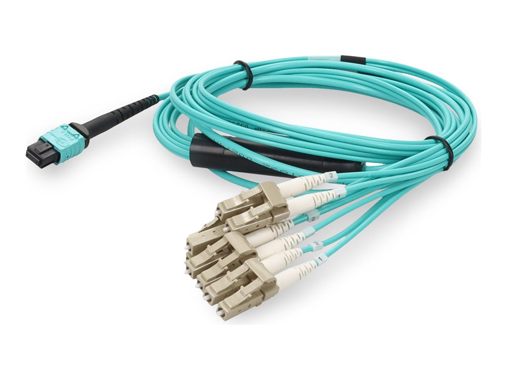 AddOn - Patch cable - MPO/UPC multi-mode (F) to LC/UPC multi-mode (M) - 5 m - fiber optic - 50 / 125 micron - OM4 -