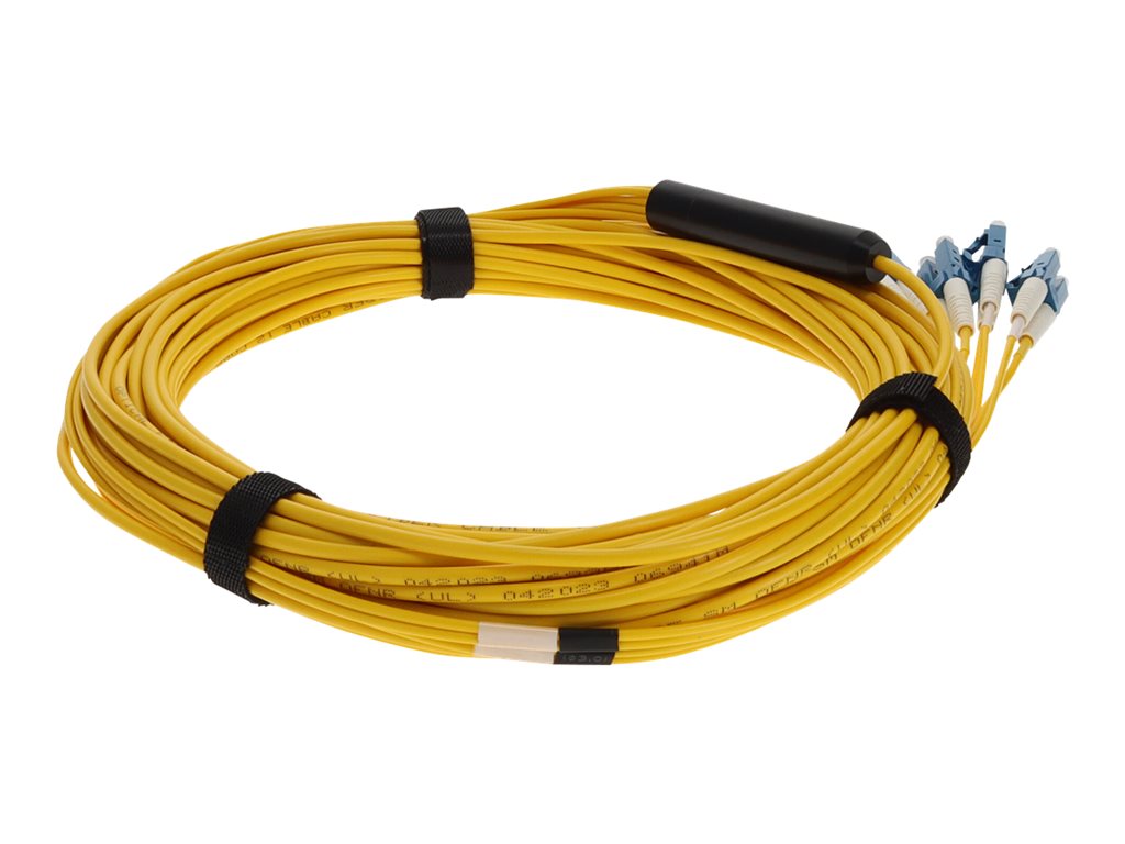 AddOn - Patch cable - MPO/UPC single-mode (F) to LC/UPC single-mode (M) - 12 m - fiber optic - 9 / 125 micron - OS1 -
