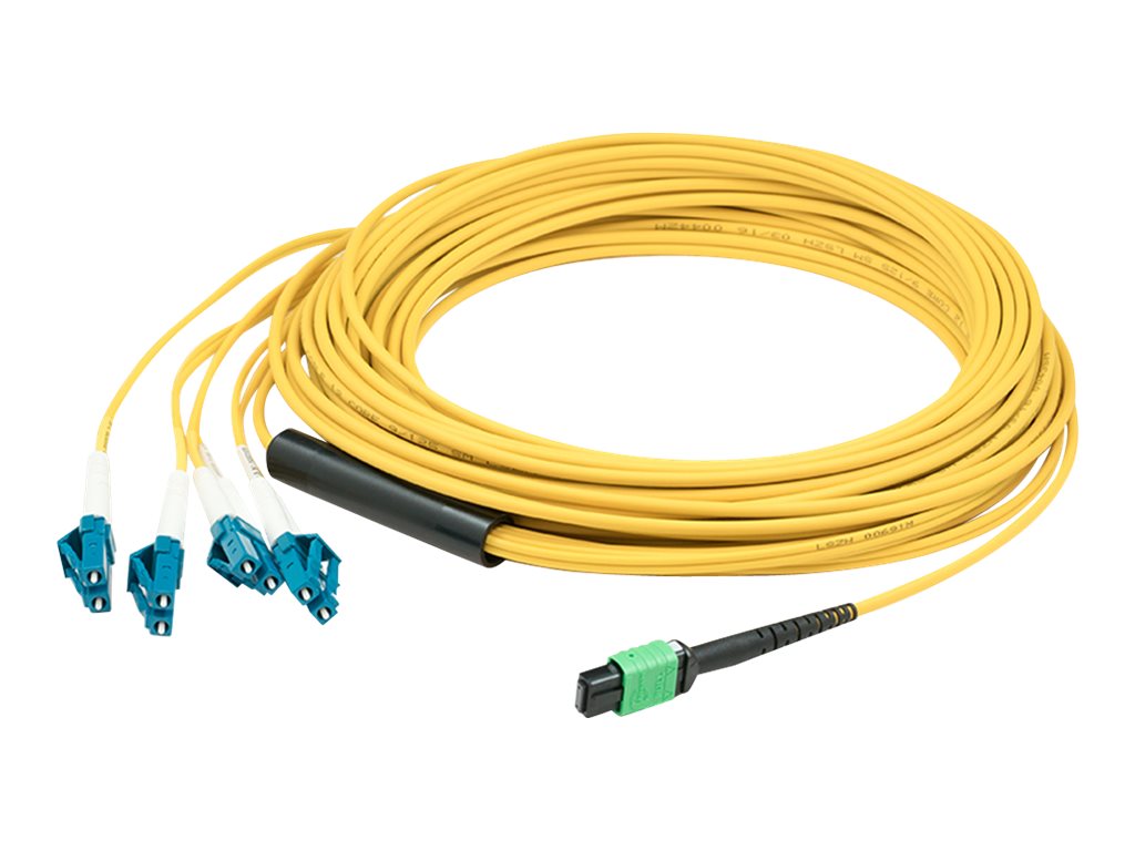 AddOn - Patch cable - MPO/UPC single-mode (F) to LC/UPC single-mode (M) - 12 m - fiber optic - 9 / 125 micron - OS1 -