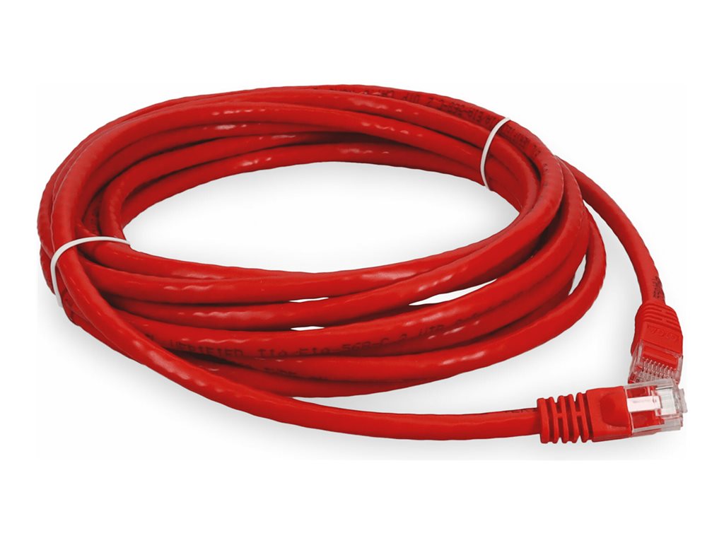 AddOn - Patch cable - RJ-45 (M) to RJ-45 (M) - 16 ft - UTP - CAT 6 - snagless - red