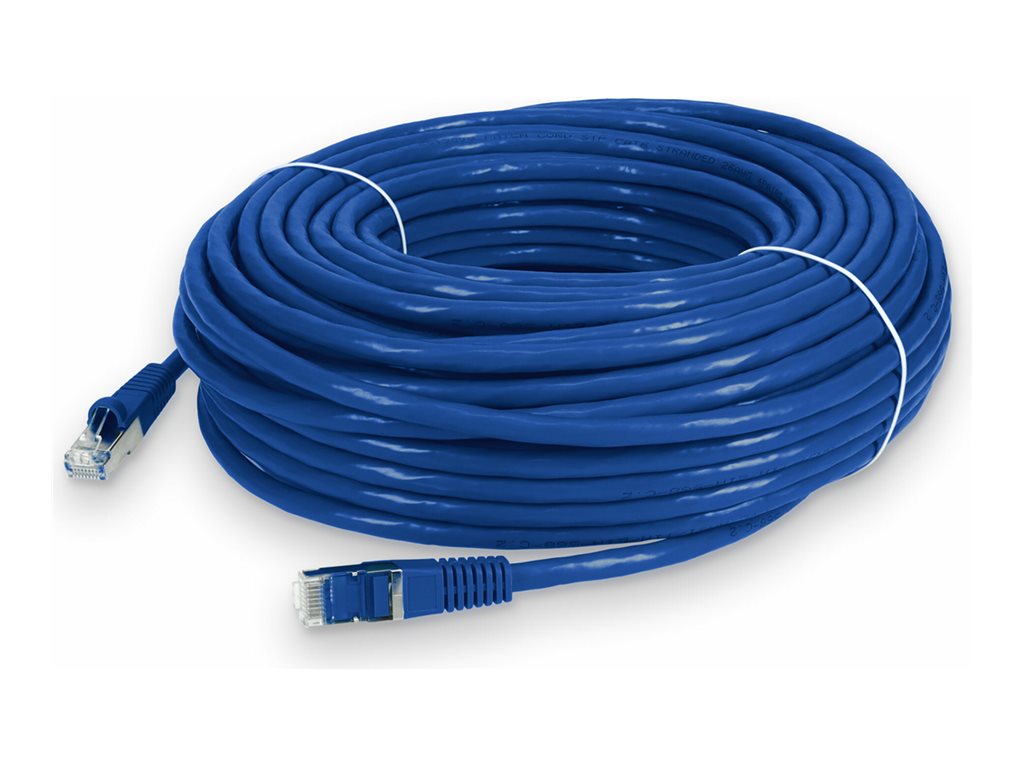 AddOn - Patch cable - RJ-45 (M) to RJ-45 (M) - 300 ft - STP - CAT 6 - snagless - blue