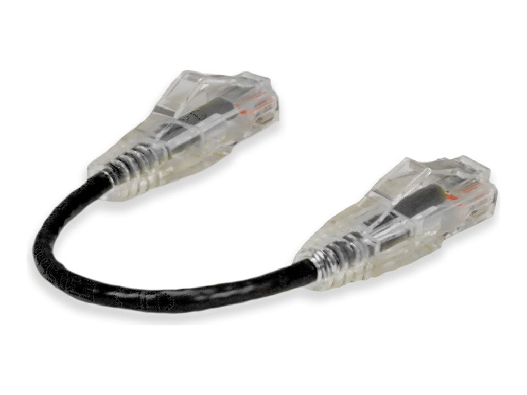 AddOn - Patch cable - RJ-45 (M) to RJ-45 (M) - 5.9 in - UTP - CAT 6 - snagless - black ADD-0-5FSLCAT6-BK